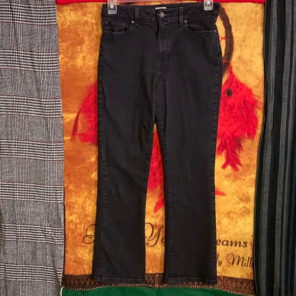 L.L. BEAN-women’s black/charcoal ‘CLASSIC FIT’ stretch denim jeans